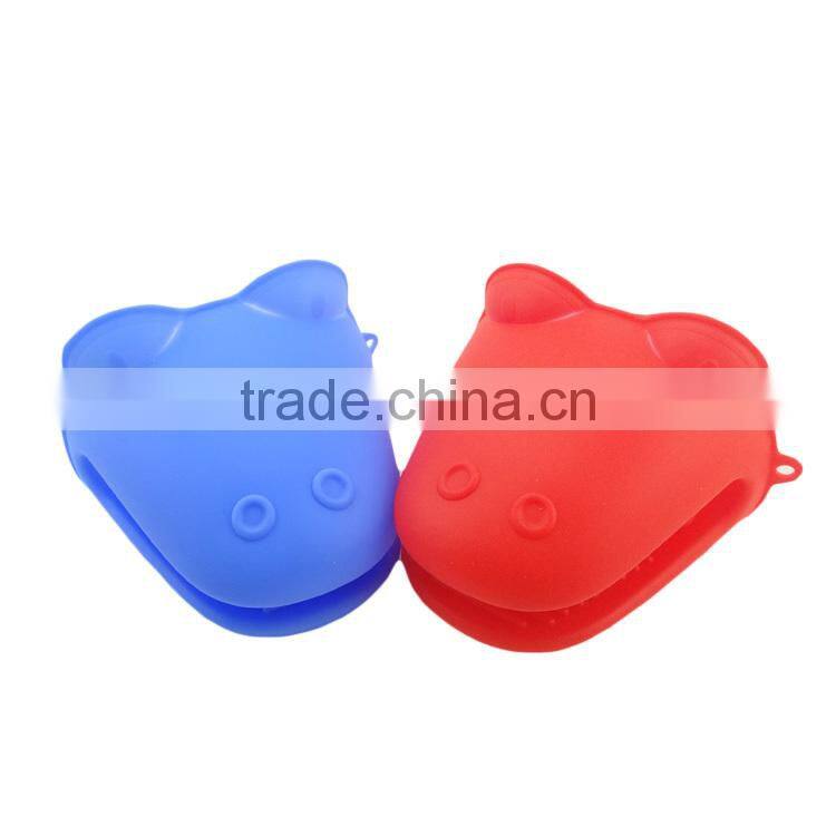 Hippopotamus shapedHeat Resistant Silicone BBQ Grill Oven Gloves and Barbecue Mitts for Cooking, Baking, Smoking & Potholder