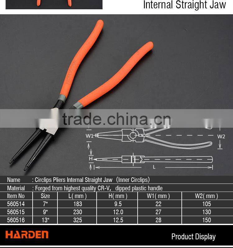 Functional OEM Service Internal Straight Jaw Professional 7" Circlip Pliers