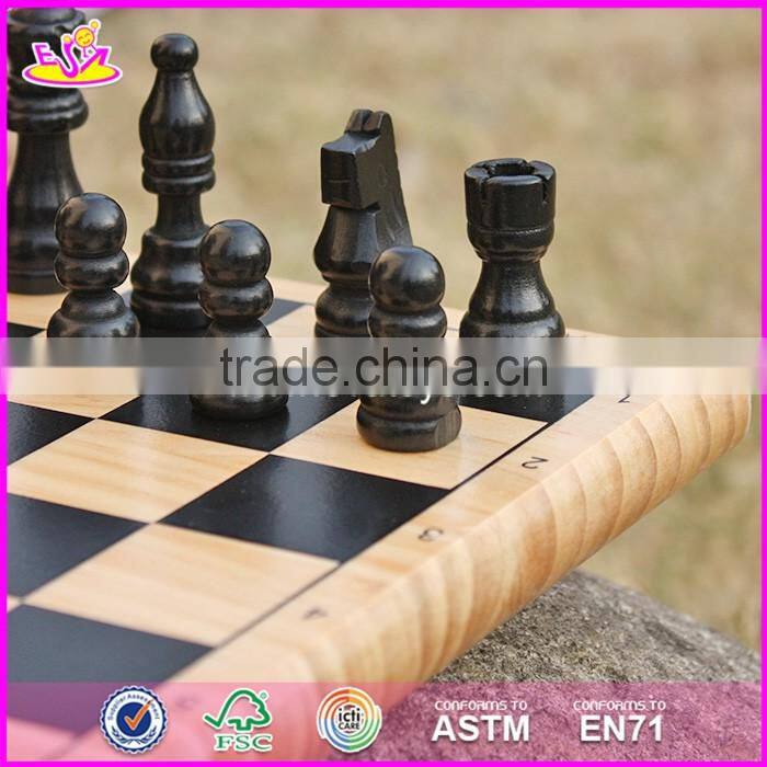 2017 New design children educational wooden international chess W11A053