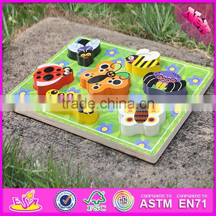 2016 new design educational insects toy wooden learning shapes for kids W14D019
