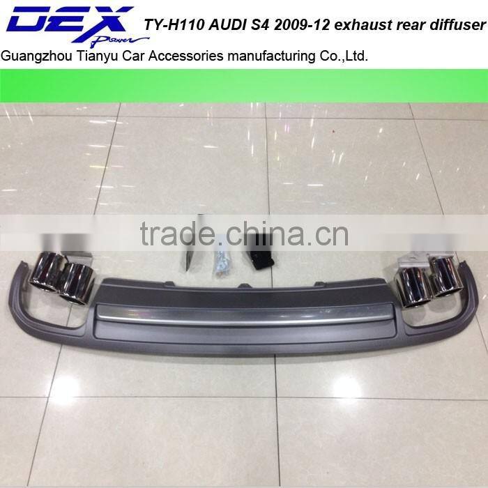 Car PP Rear Bumper Diffuser With Exhaust Tip Fit For A~udi