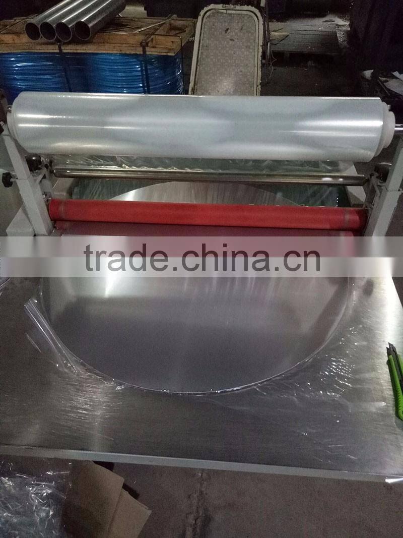 Vintage Round Aluminum Saucer Sled Metal Snow Disc w/ Canvas Strap Handles 25"