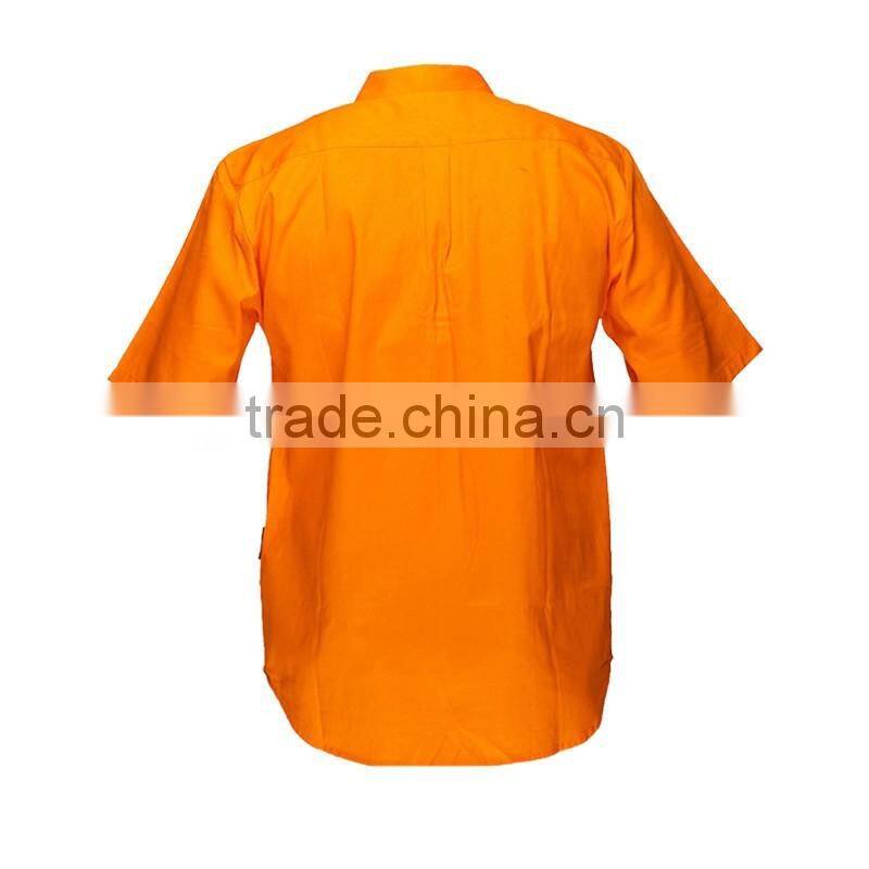 Custom mining industrial work uniform Mens 100% cotton short sleeve workwear shirts