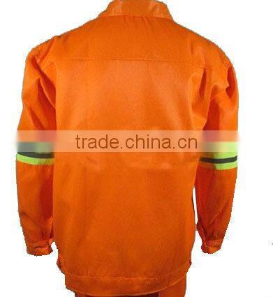 Unisex zipper-front orange reflective clearner uniform