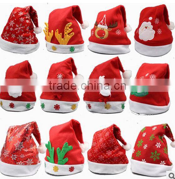 Christmas Party Red And White Cap For Claus Dress Costume Holiday Santa Hat