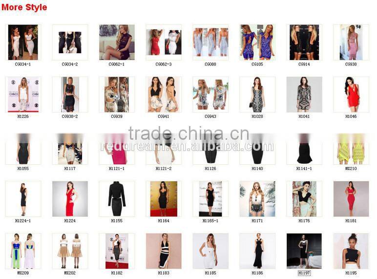 Wholesale 2015 Latest Fashion Two Piece Bandage Dress H1322