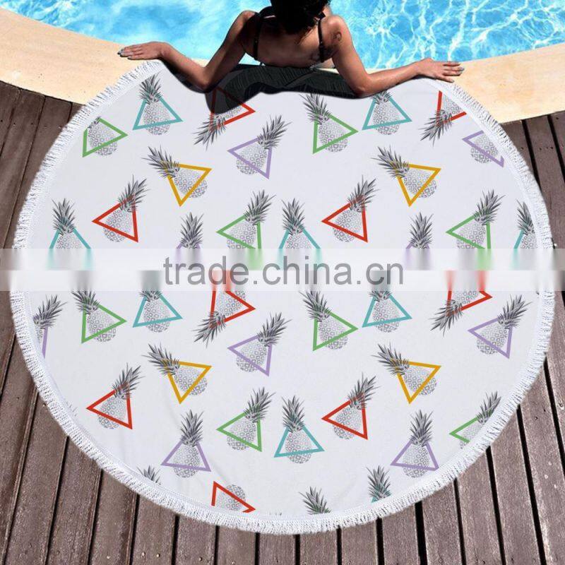 2017 hot sale soft high quality printed round beach towel women shawls