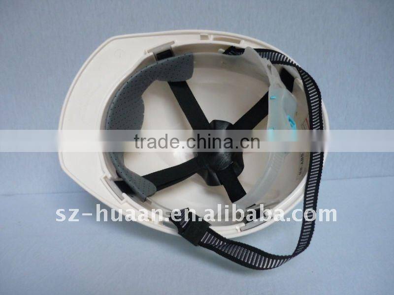 CE safety hard hat with fluorescent bar/PE protective helmet construction/rd ,yellow/blue/white