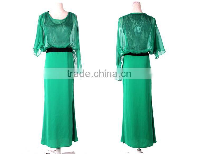 Full Length Chiffon Orange Colored Sexy One Piece Style Evening Dress