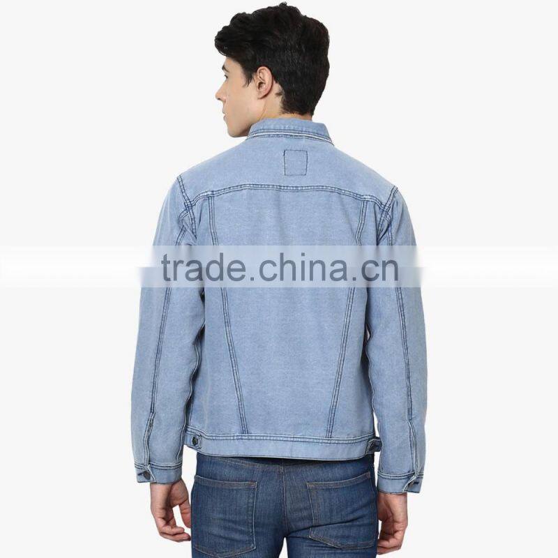 men denim jean jacket wholesale ripped with pocket outdoor casual wear