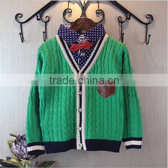 Latest design children sports cardigan 100% cotton boys sweater jacket coats