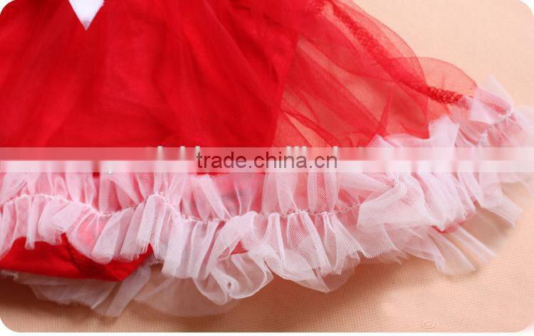 Children Christmas Outifit Santa Claus Baby Clothes Romper Red Booming Chiffon Clothing