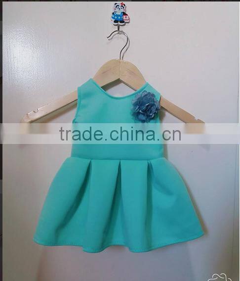 Boutique Girls Wedding Dress Party Wear Baby Soild White Cotton Dresses Wholesale Kids Clothing