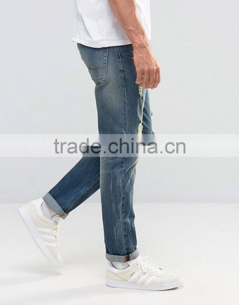 2016 new style mens denim jeans fashion skinny distressed jeans