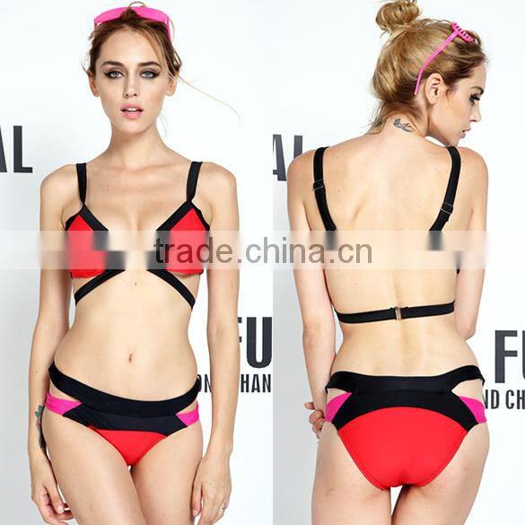 2015 latest sexy girls set push-up padded bra swimwear SV002918
