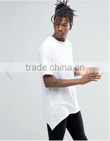 2016new fashion mens t shirt Irregular cutting t shirt blank tee