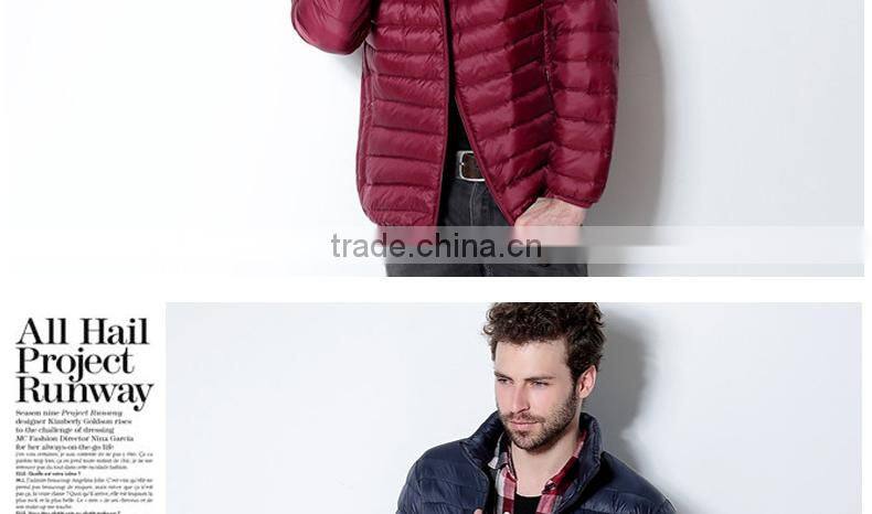 Fashion European Style Winter Jackets Winter Foldable Ultra Light Down Jacket Man
