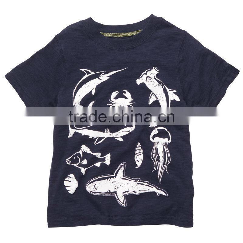 KIDS PRINTED T SHIRT WITH APPLIQUE NUMBERS