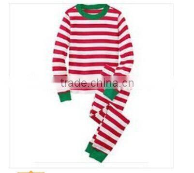 Persnickety Christmas Fashion 2015 New year stripe pajamas Baby girls kids unisex stripe pajamas print clothing set outfits