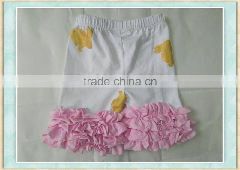 kawaii clothes wholesale sample patternt print cotton ruffles short children pants