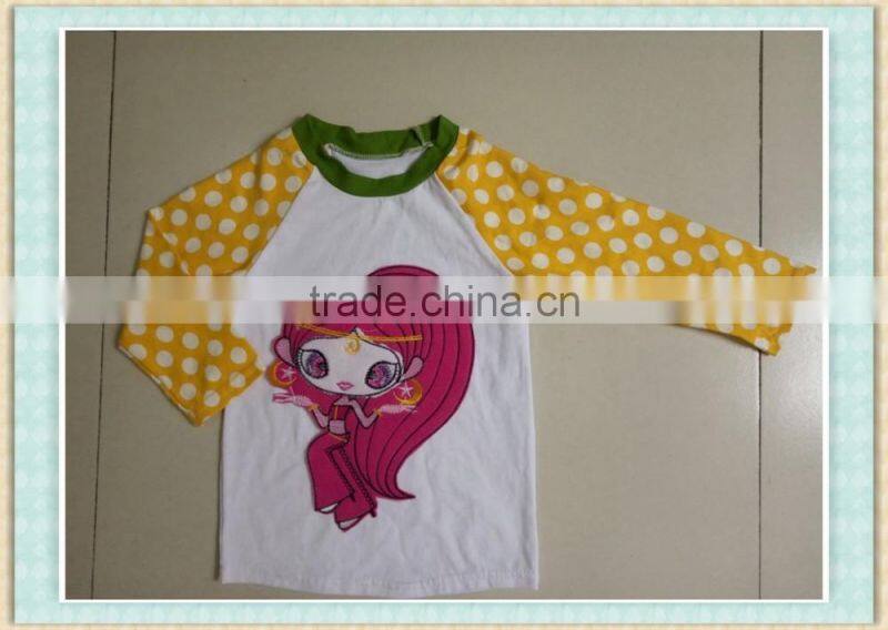 Wholesale children clothes girls boutique clothes rabbit appliqued design T- shirt