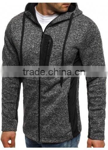 Men's zipper-up luxury wholesale Hoodies with patch