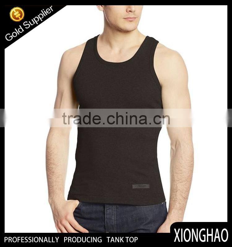 Men's big muscle gym Black fitness custom t-back singlet for Europe market