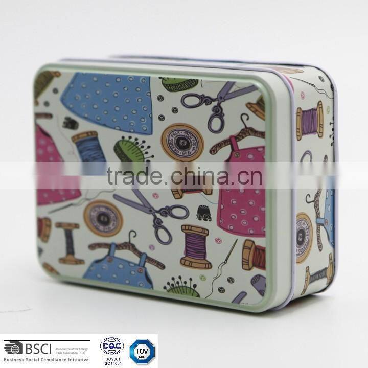 D&D home & traveling hand embroidery sewing box with sewing accessories notions