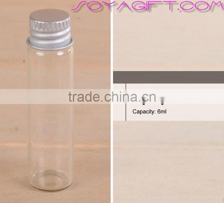 16mm Clear Glass Wishing Bottle With Cork Stopper and Test Tube for Lab