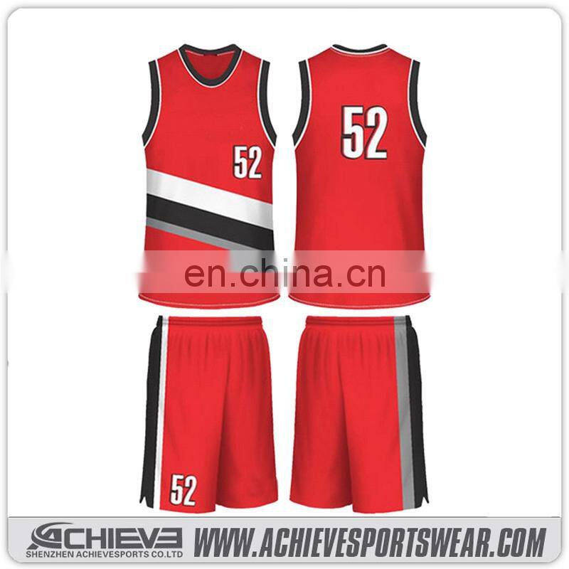 2017 Wholesale Customized basketball uniform team basketball jerseys sublimation reversible basketball kits