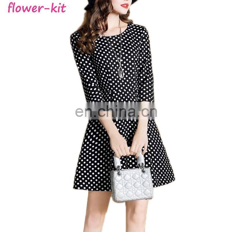 Summer 2017 new Korean women slimming stripe fashion long sleeve casual dress