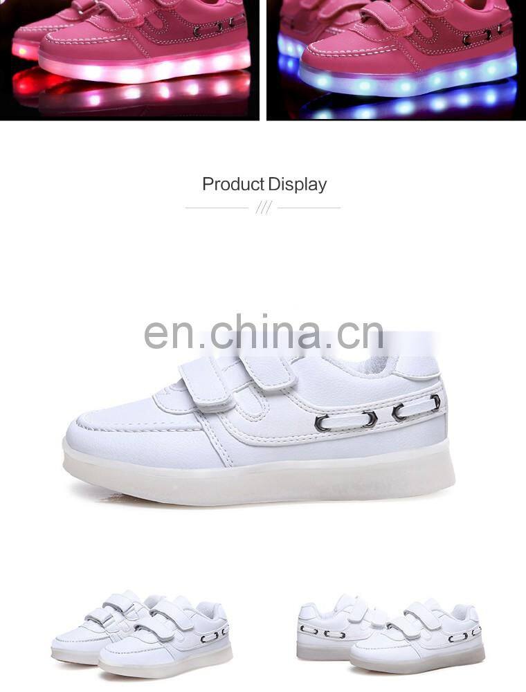 Factory wholesale new USB rechargeable kids LED luminous light shoes Children kids led shoes sneakers
