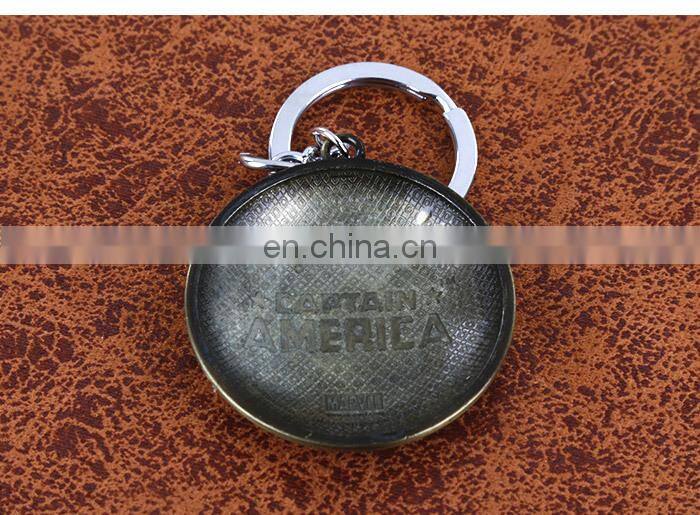 Fashion Anime Bronze The Avengers Key Chain Wholesale Fashion Cos New Hot Captain America Key Chain
