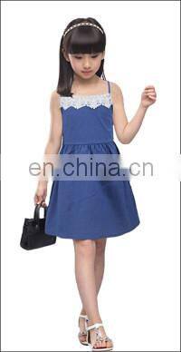 Kids summer custom girls denim dress for summer 5-10 years old