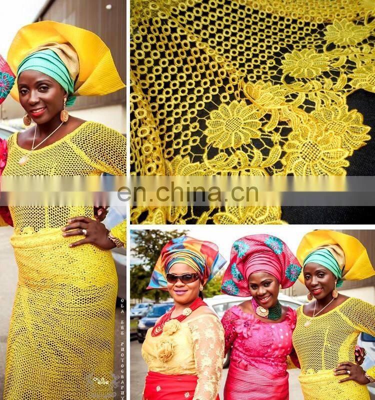 Wholesale guipure lace for weddingChemical lace for dressAfrican fashion flower design lace