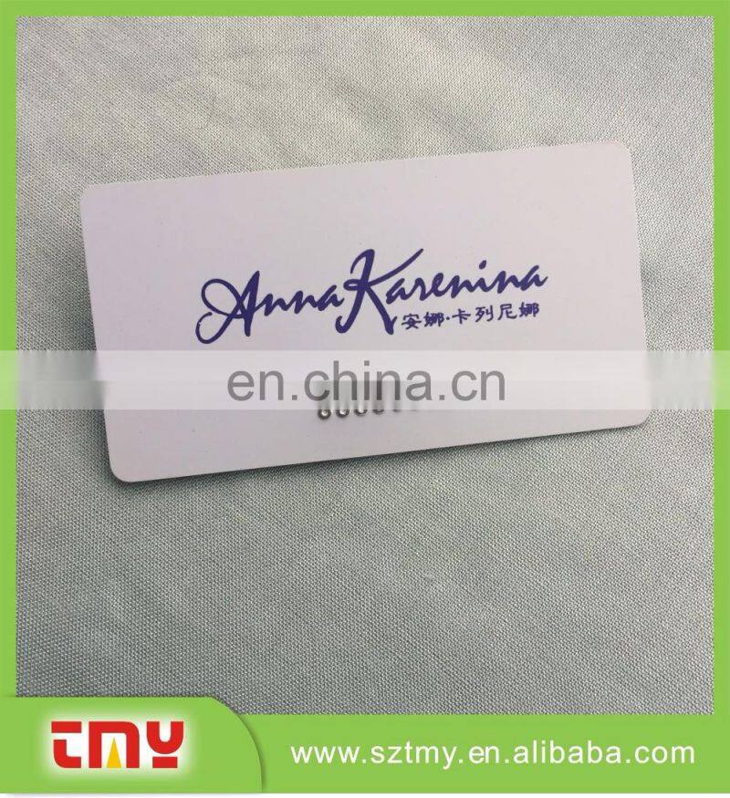 CR80 Standard Size Printed Serial Numbers 128 39 barcode magnetic strip white signature strip pvc card