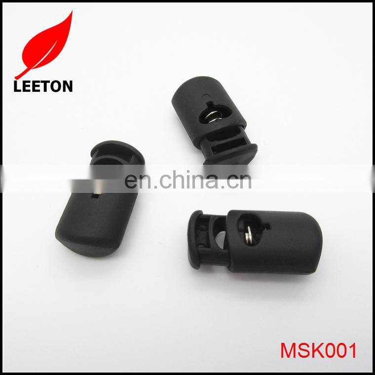 Factory supply black spring plastic rope stopper