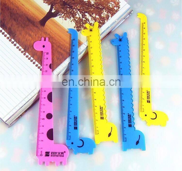 Kawaii Cartoon Small Animals Design Rulers Plastic Measuring Rulers School Set For Kids 150mm