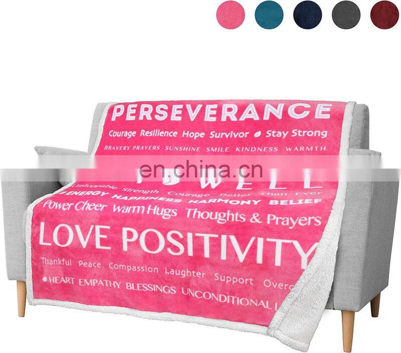 Healing Thoughts Blanket Sherpa Fleece Throw for Women Men Super Soft Fluffy Plush Microfiber Prayer Blanket
