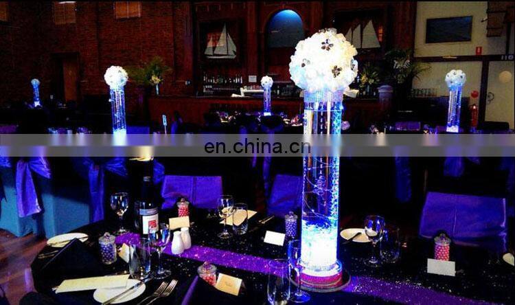 6 inch crystal 7 colors changed led light base with rechargeable battery
