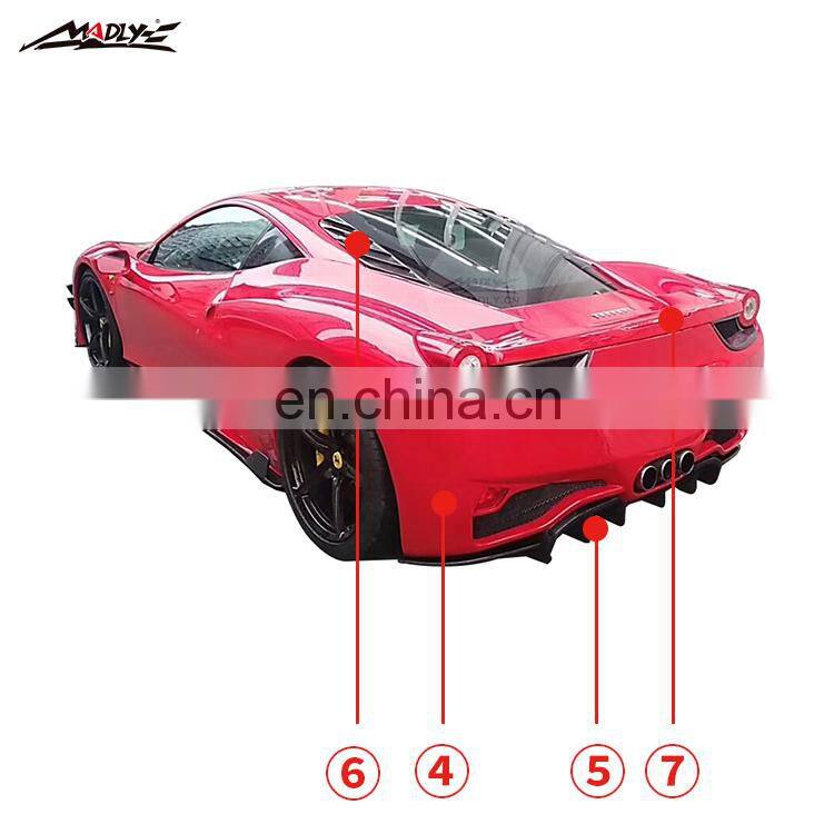 Body kit for Ferrari 458 PD body kits Front Bumper Rear Bumper Hood Carbon Fiber Front Lip Rear Lip Side Skirts Fenders
