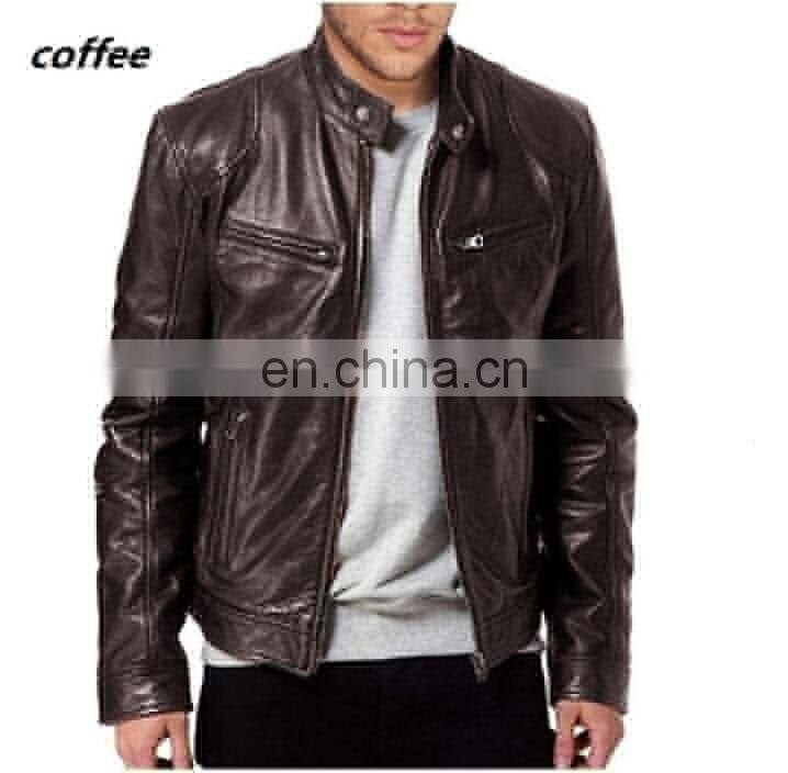 New style men's motorcycle wear plus size casual bomber jacket PU leather jacket