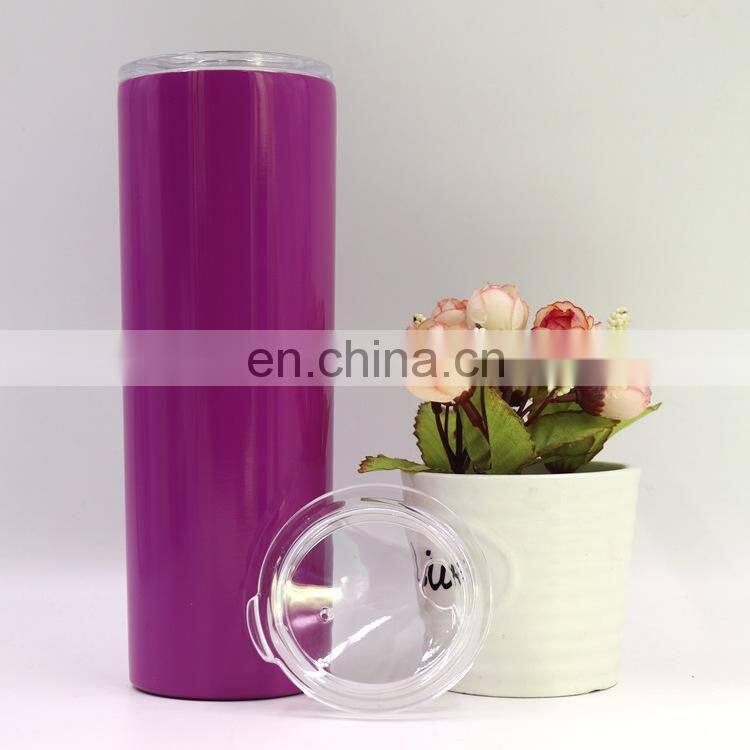 High Quality 20 0Z Slim Stainless Steel Tumbler with Straw Wholesale