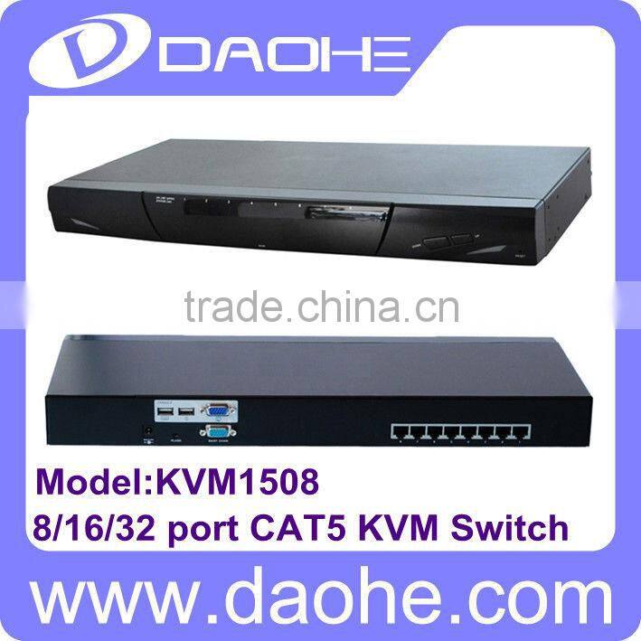 8 Port CAT5 PS/2+ USB modulized KVM Switch