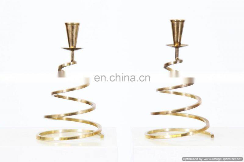 gold Christmas tree candle holder