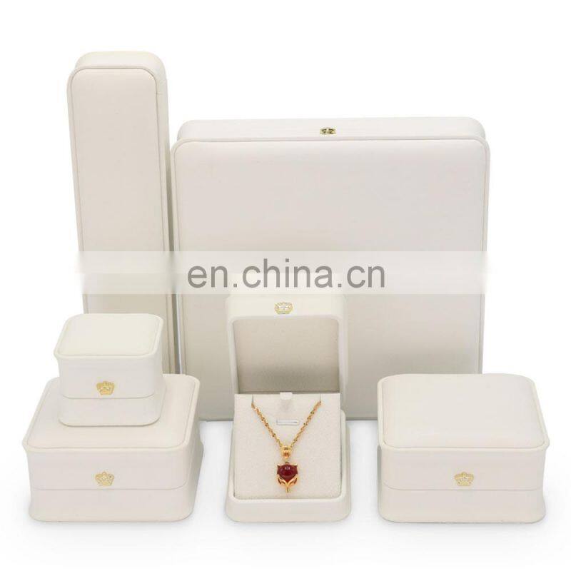 Custom logo printed luxury leather jewelry box big necklace box