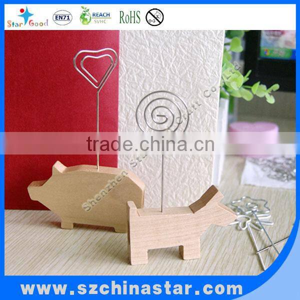 Wood horse shape base customized design holder place card holder