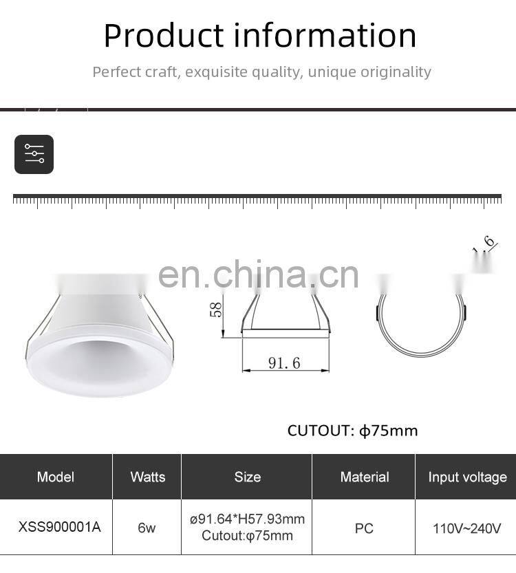 HUAYI New Arrival Modern Simple Style Home Corridor PC Aluminum 6W LED Spotlight Lamp
