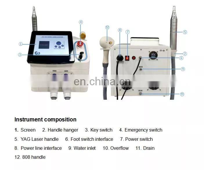 Professional 2 in 1 808 Diode Laser Hair Removal Picosecond Laser Tattoo Removal Machine
