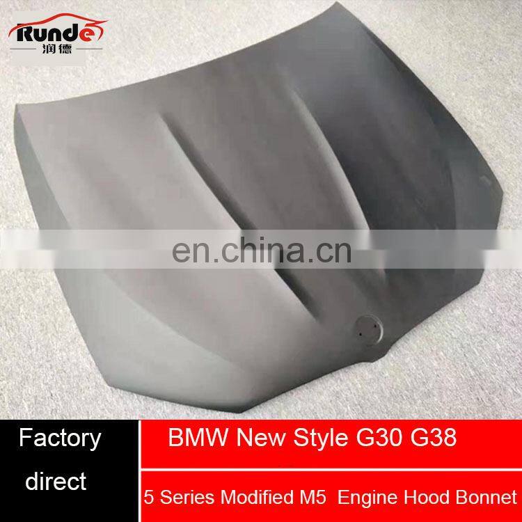 Runde Carbon Fiber Material Auto Car Bonnet Engine Hood For 2018-In BMW 5 Series G30 G38 Engine Hood Bonnet